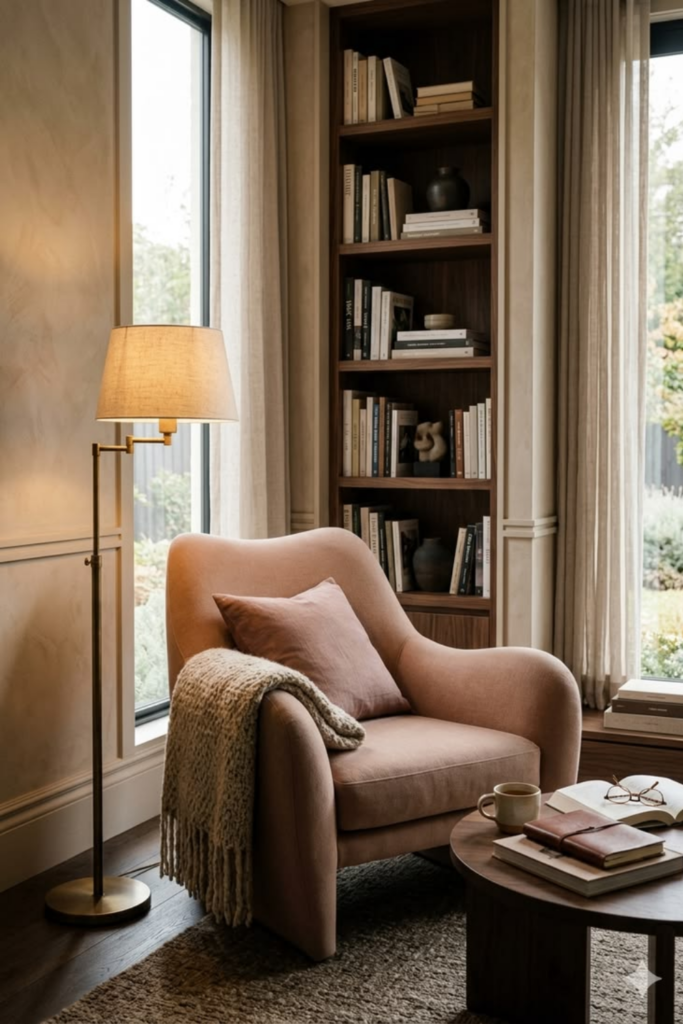 Cosy corner to snuggle up and read. Cosy corner to snuggle up and read.